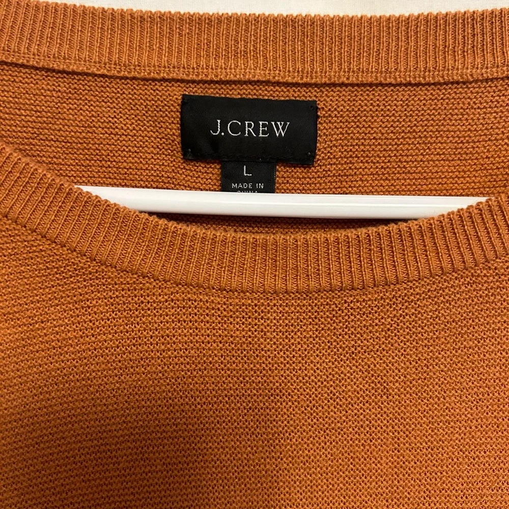 J. Crew Mens Burnt Orange Crewneck Pullover Sweater‎ Size Large